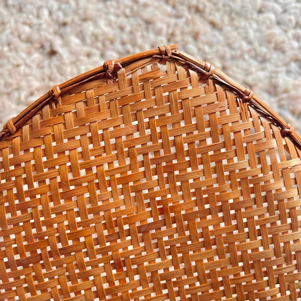 Set of 5 Vintage Woven Wicker Oval Nesting Trays Baskets for Table or Wall Decor